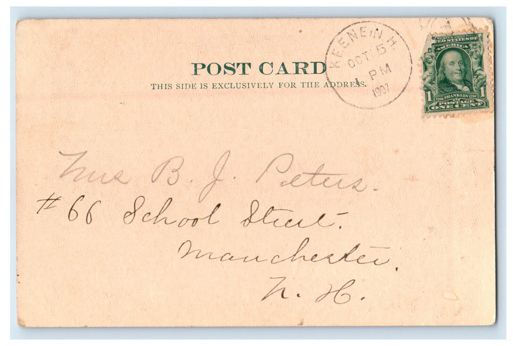1907 Hotel Wentworth Walpole New Hampshire NH Keene NH Posted Postcard
