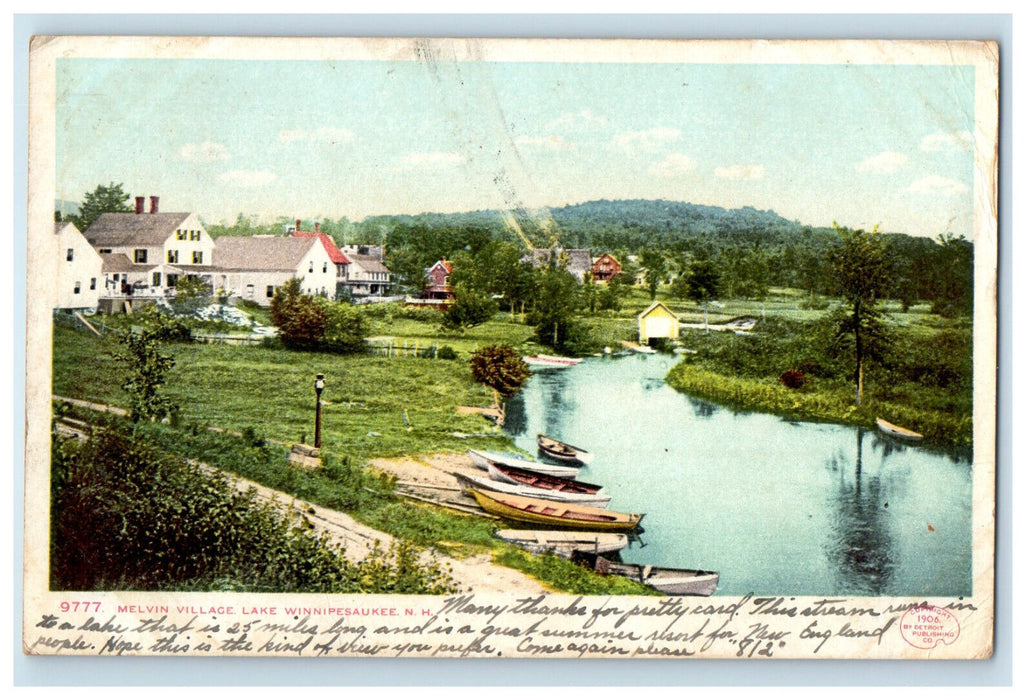 1906 Melvin Village, Lake Winnepesaukee New Hampshire NH Antique Postcard