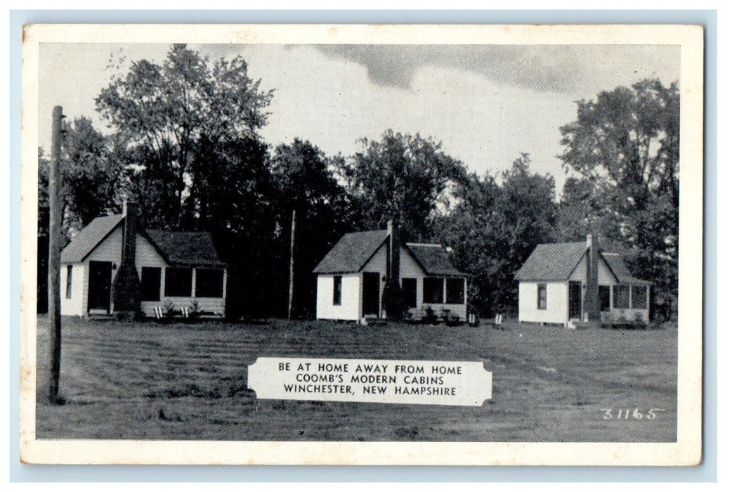 c1930's Coomb's Modern Cabins Winchester New Hampshire NH Vintage Postcard