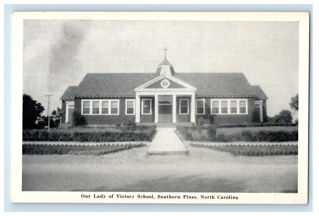 View Of Our Lady Of Victory School Southern Pines North Carolina NC Postcard