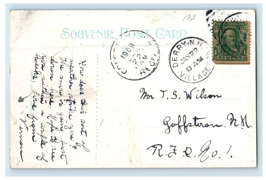 1909 St. Thomas Aquinas Church and Rectory West Derry New Hampshire NH Postcard