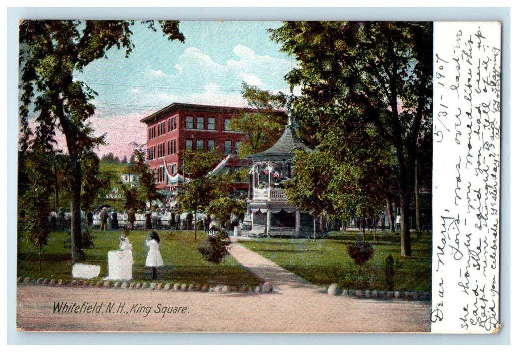 1907 King Square Whitefield New Hampshire NH New Market NH Postcard