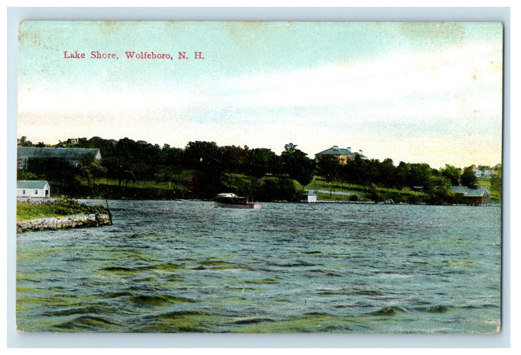 c1910 Lake Shore, Wolfeboro New Hampshire NH Antique Unposted Postcard
