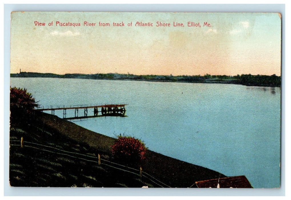 1952 View Of Piscataqua River From Track Atlantic Shore Line Eliot ME Postcard