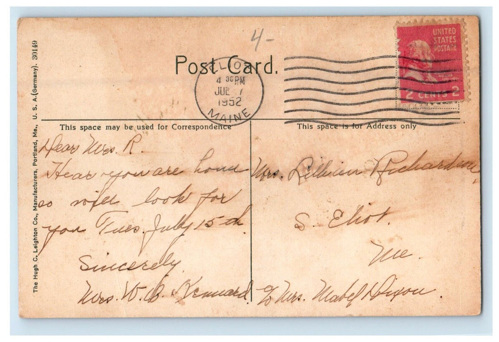 1952 View Of Piscataqua River From Track Atlantic Shore Line Eliot ME Postcard