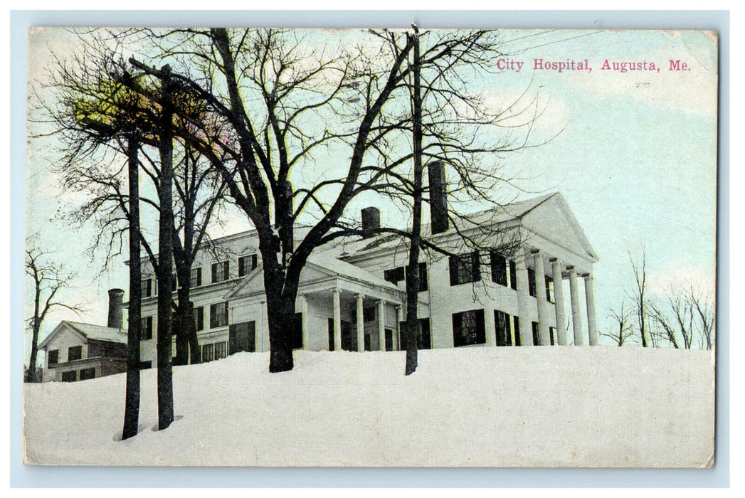 1911 City Hospital Building, Augusta Maine ME Posted Antique Postcard