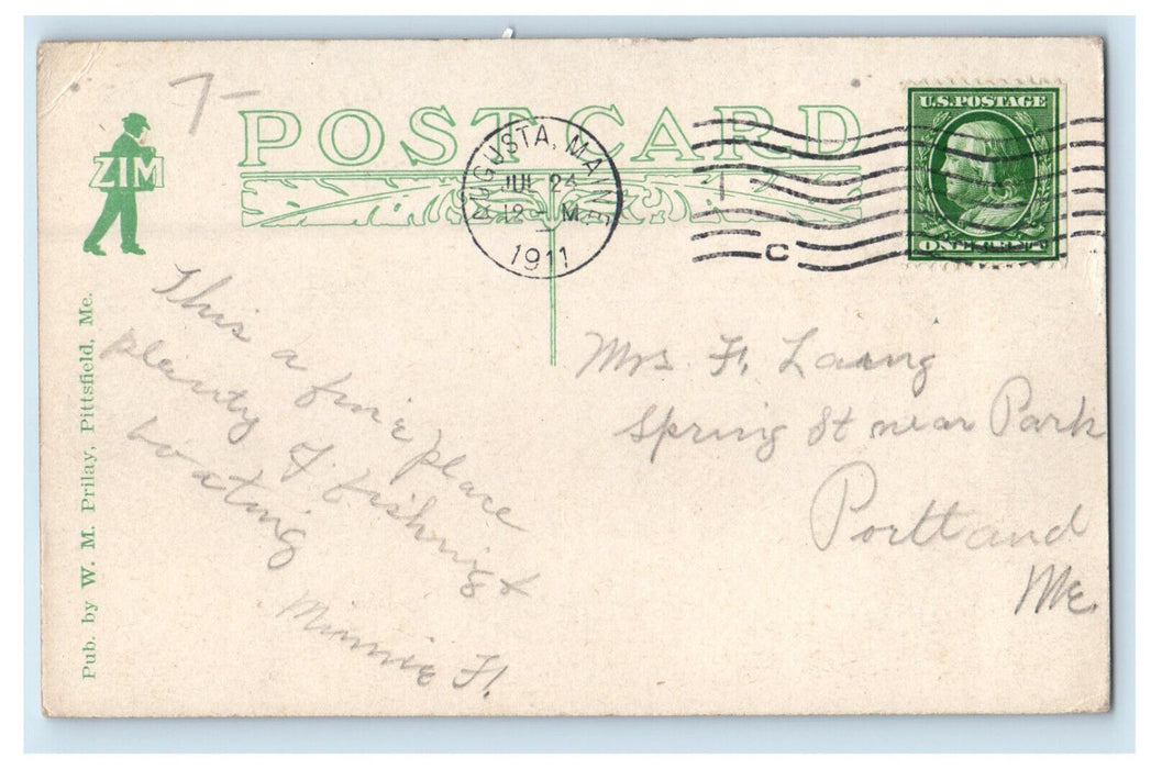 1911 City Hospital Building, Augusta Maine ME Posted Antique Postcard