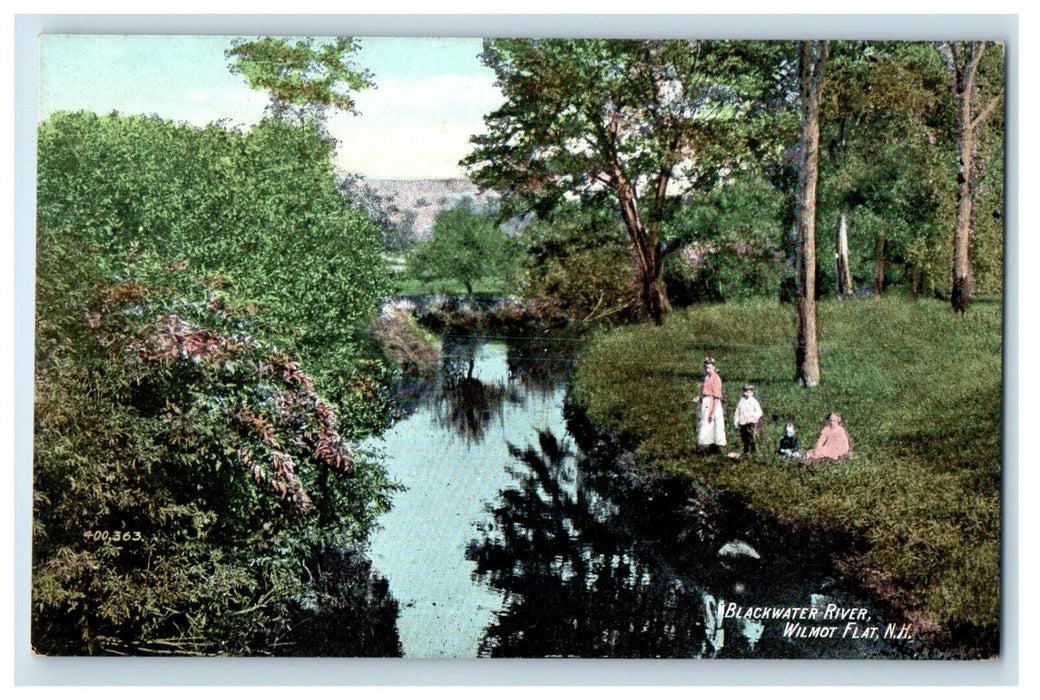 c1910 Blackwater River, Wilmot Flat New Hampshire NH Antique Postcard