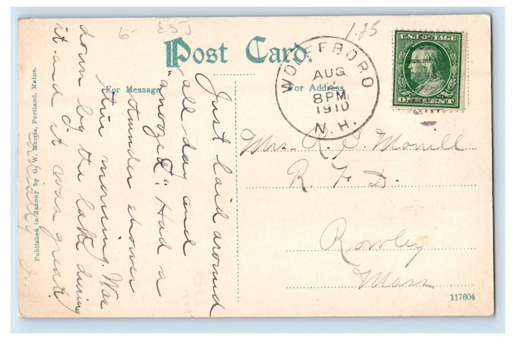 1910 Congregational Church South Main St. Wolfeboro New Hampshire NH Postcard