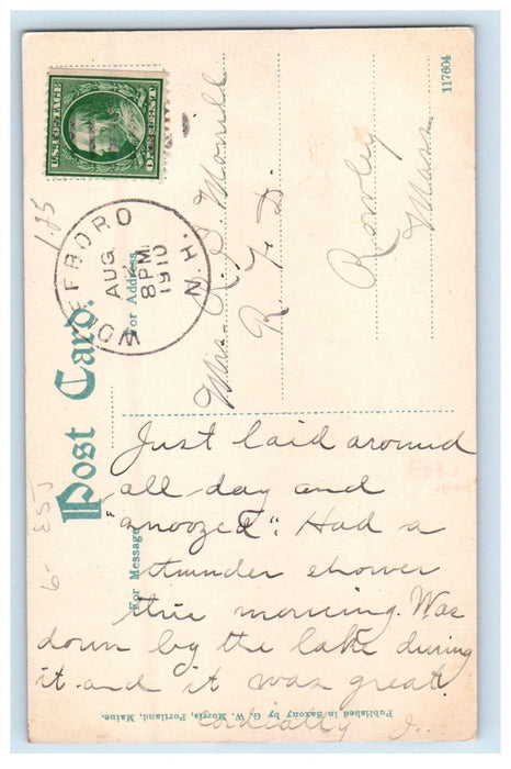 1910 Congregational Church South Main St. Wolfeboro New Hampshire NH Postcard