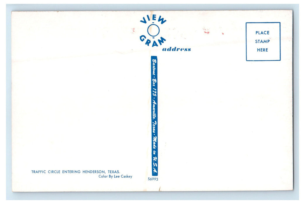 c1950s Road View, Greetings from Henderson Texas TX Unposted Postcard