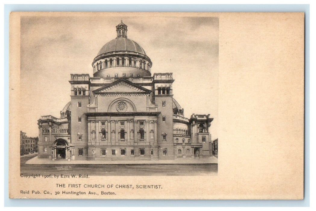 c1905 View Of First Church Of Christ Scientist Boston Massachusetts MA Postcard