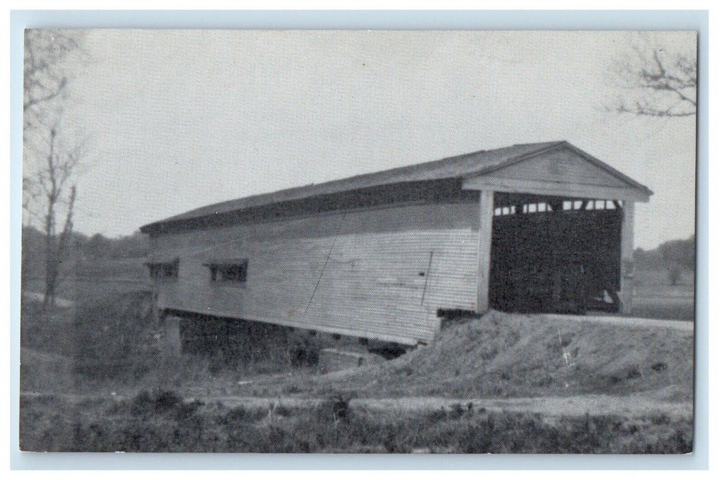 Parke County Indiana IN, Dooley Station Covered Bridge Unposted Vintage Postcard