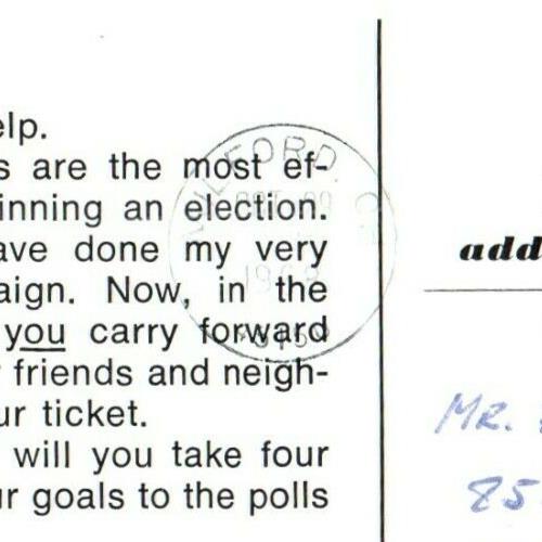 1972 Richard Nixon Political Advertising Campaign President Piano Postcard