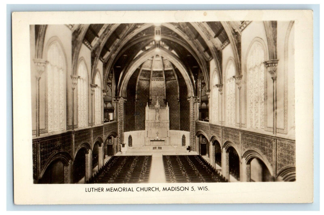 Luther Memorial Church Interior Madison 5 Wisconsin WI RPPC Photo Postcard