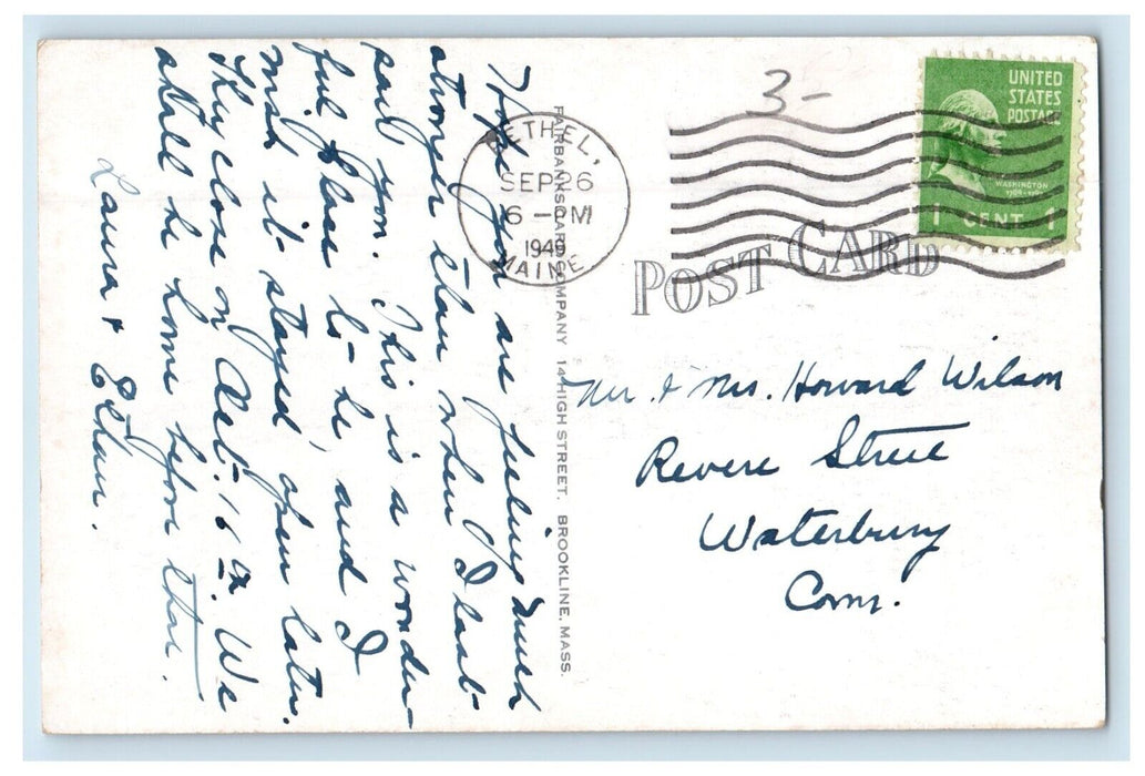 1949 Bethel Inn Motel Hotel And Cars Bethel Maine ME Posted Vintage Postcard