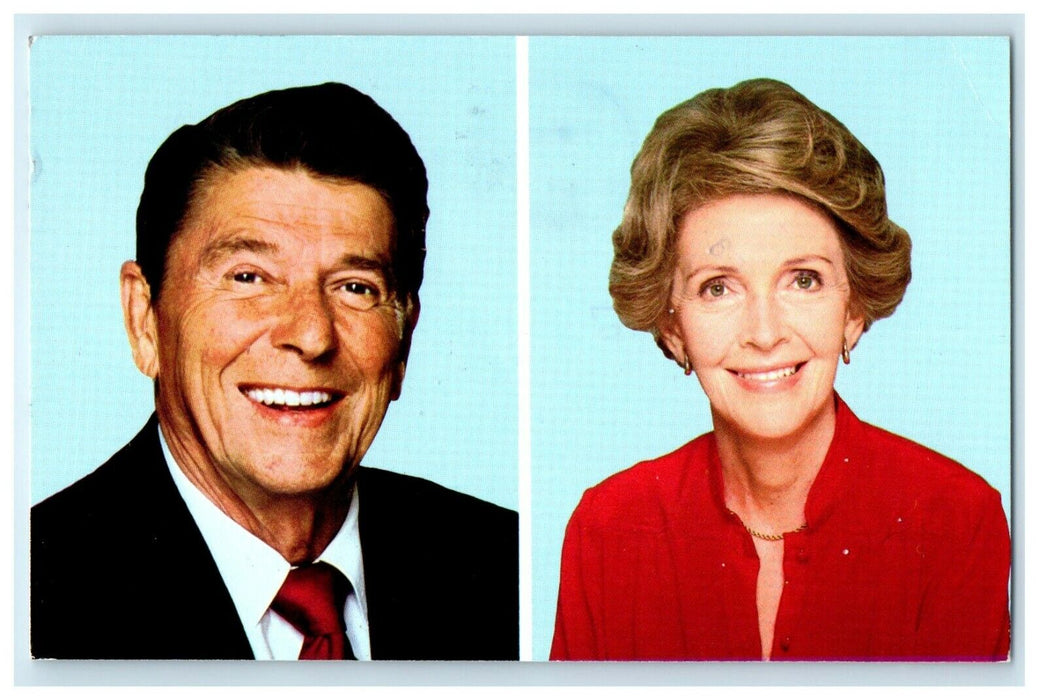 1981 President Ronald Reagan 40th Political With Wife Nancy Advertising Postcard