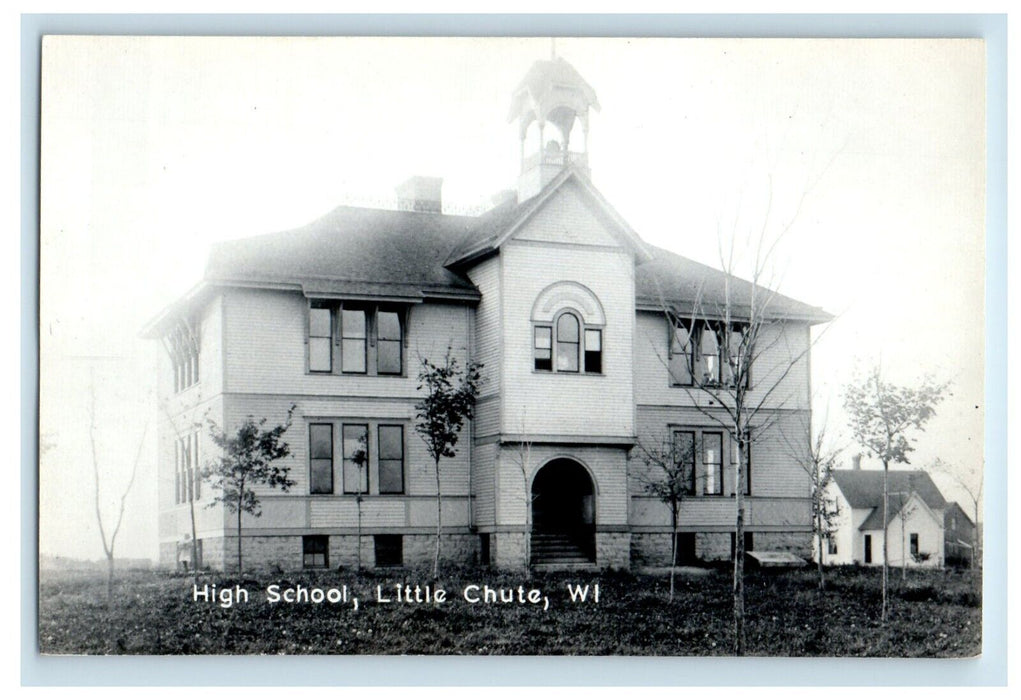 c1950's High School Building Campus Little Chute WI RPPC Photo Vintage Postcard