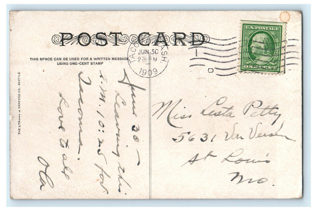 1909 Steamboat, Deception Pass, Washington DC Antique Posted Postcard