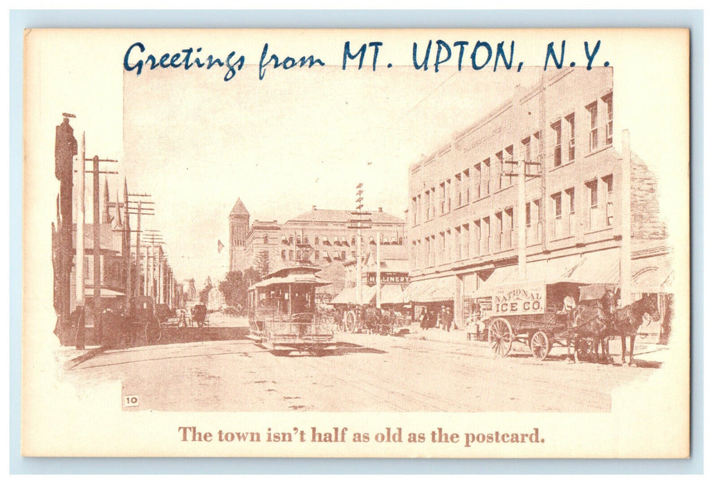 c1910s View of Buildings, Greetings from Mt. Upton New York NY Postcard