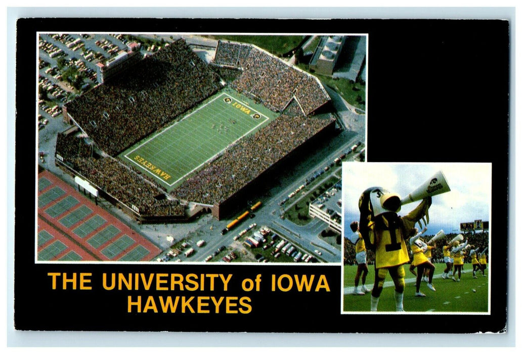View Of The University Of Iowa Hawkeyes Bagley Iowa City IA Vintage Postcard