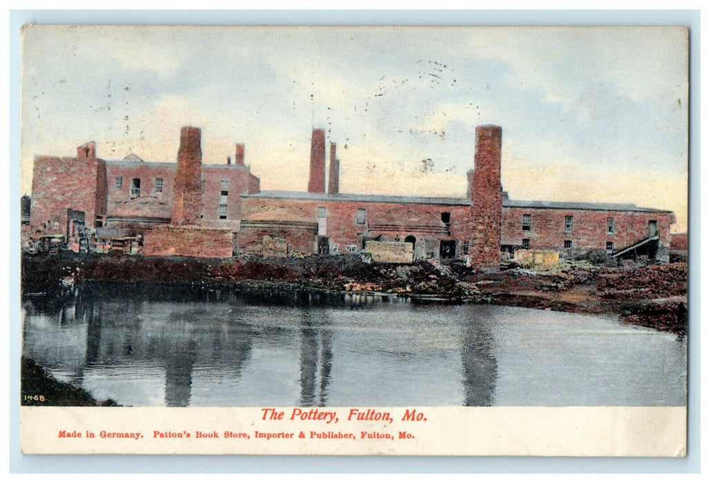 c1910 View of the River, The Pottery, Fulton Missouri MO Antique Posted Postcard