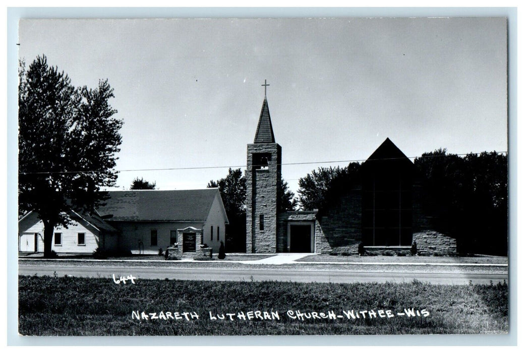 c1950's Nazareth Lutheran Church Withee Wisconsin WI RPPC Photo Postcard