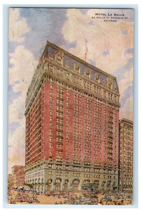 c1920's Hotel La Salle Advertising Rates Chicago Illinois IL Postcard