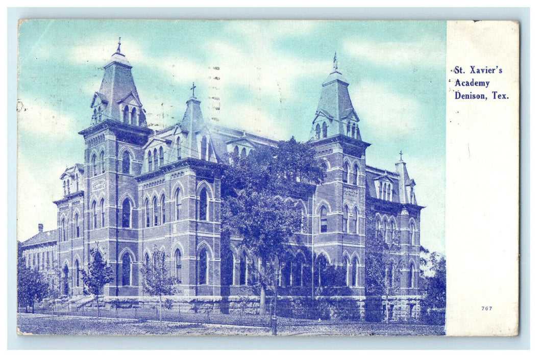 1909 St. Xavier's Academy Denison, Texas TX Posted Antique Postcard