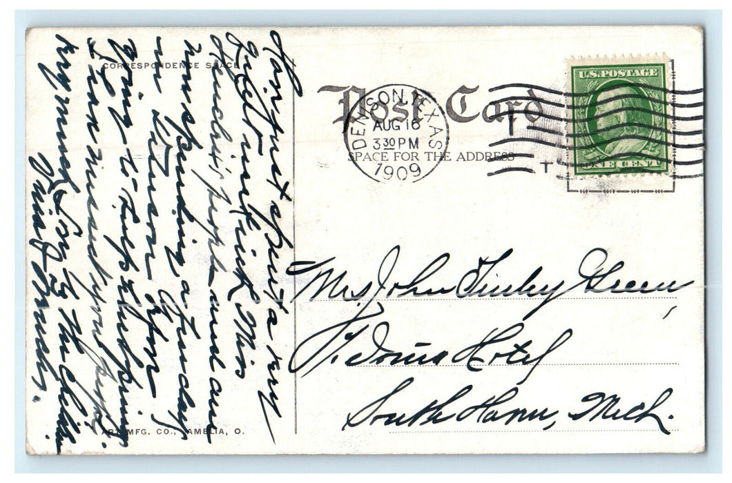 1909 St. Xavier's Academy Denison, Texas TX Posted Antique Postcard