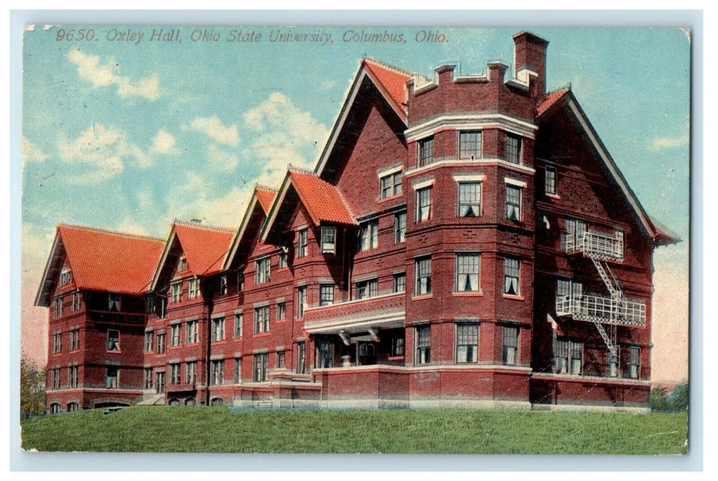 1913 Oxley Hall Ohio State University Campus Columbus Ohio OH Antique Postcard