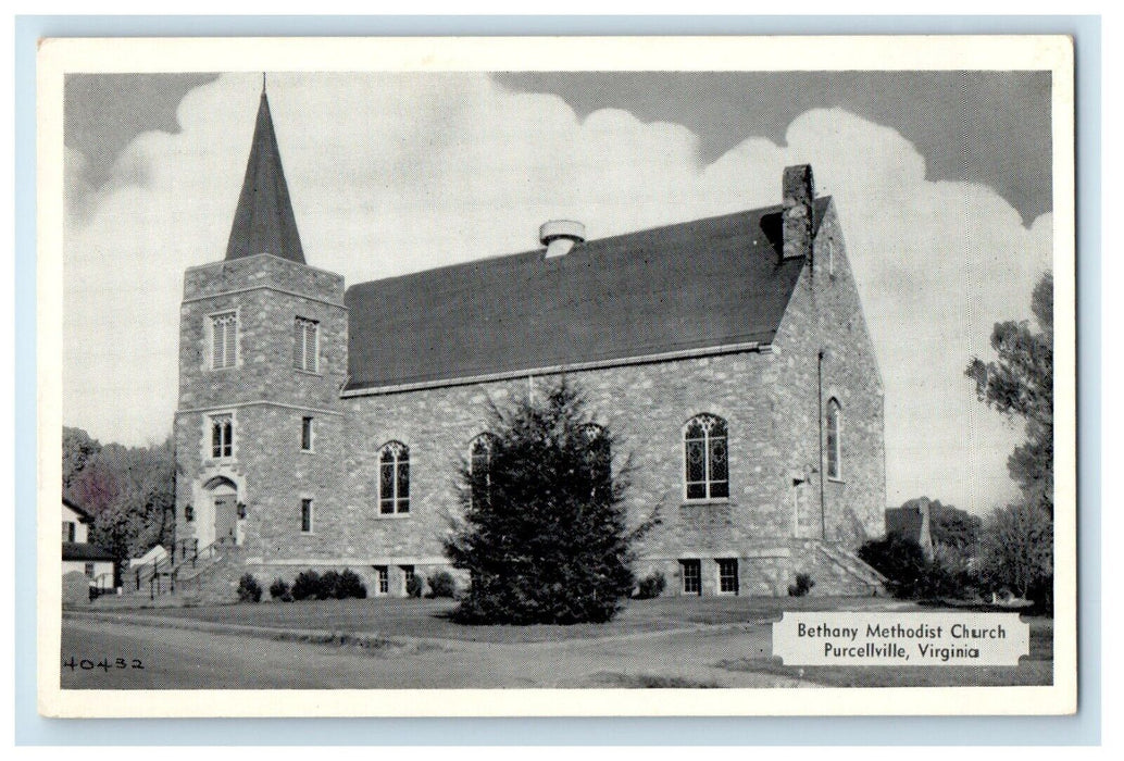 Bethany Methodist Church Street View Purcellville Virginia VA Vintage Postcard