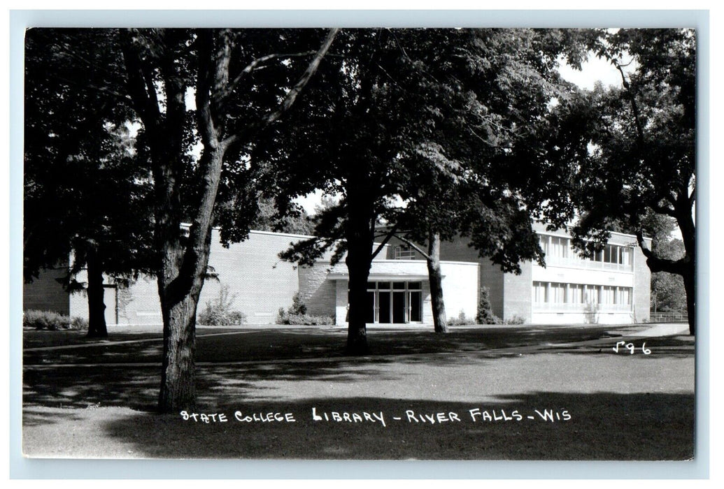 c1950's State College Library River Falls Wisconsin WI RPPC Photo Postcard