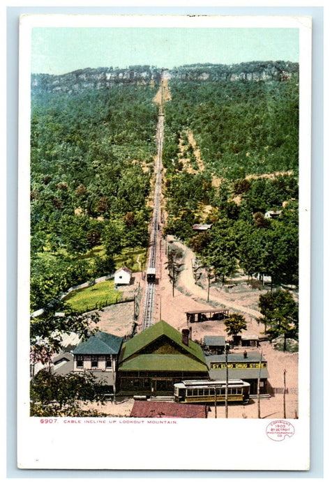 c1905 Cable Incline Up Lookout Mountain Tennessee TN Postcard