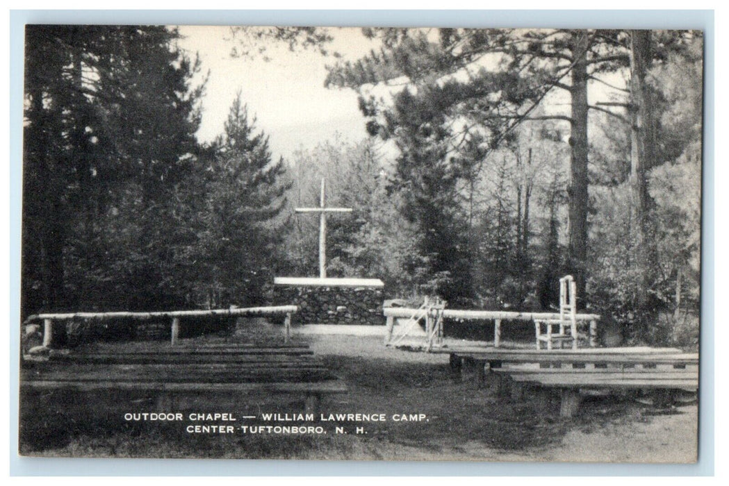 c1940's Outdoor Chapel William Lawrence Camp Center Tuftonboro NH Postcard