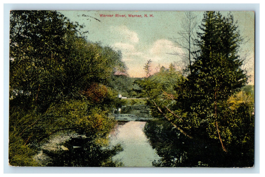 1909 Warner River, Warner New Hampshire NH Posted Antique Postcard