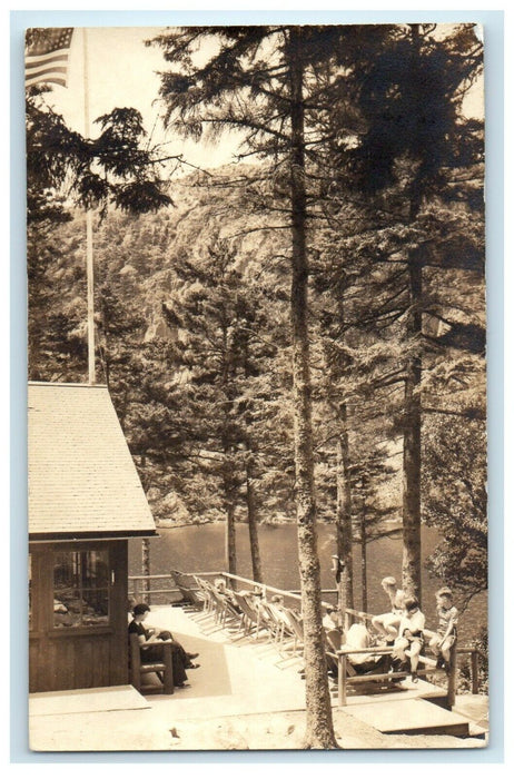 1940 Echo Lake Camp Desert Island Maine ME Hall Quarry RPPC Photo Postcard