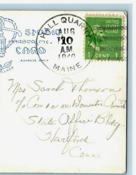 1940 Echo Lake Camp Desert Island Maine ME Hall Quarry RPPC Photo Postcard