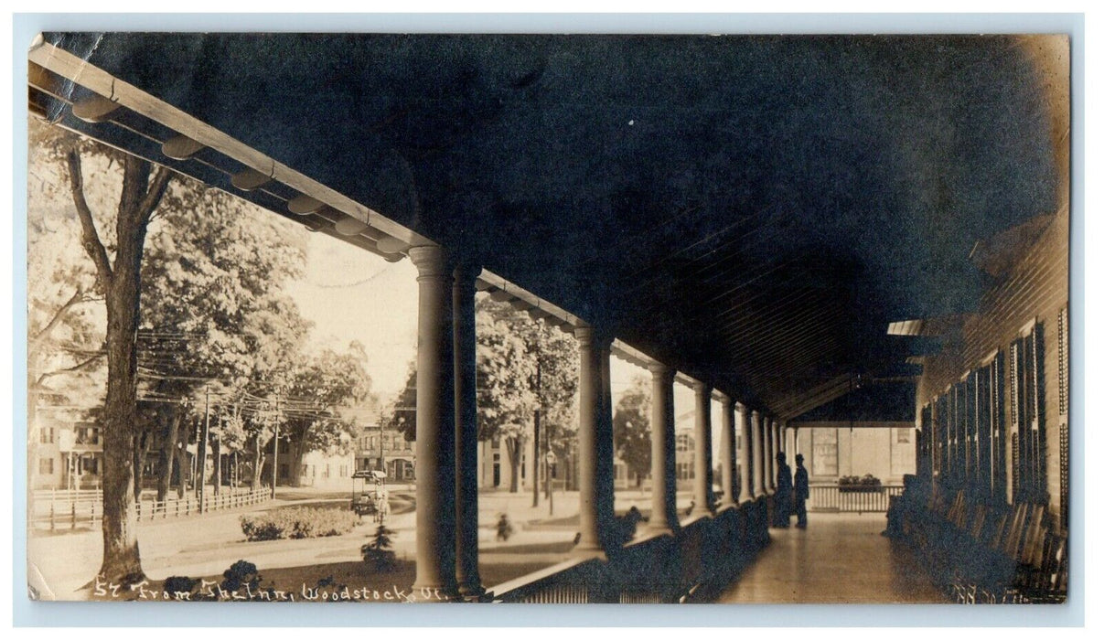 1910 Inn Panoramic Woodstock Vermont VT RPPC Photo Posted Antique Postcard