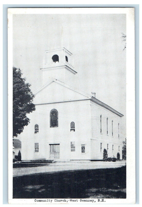 c1930's Community Church West Swanzey New Hampshire NH Vintage Postcard