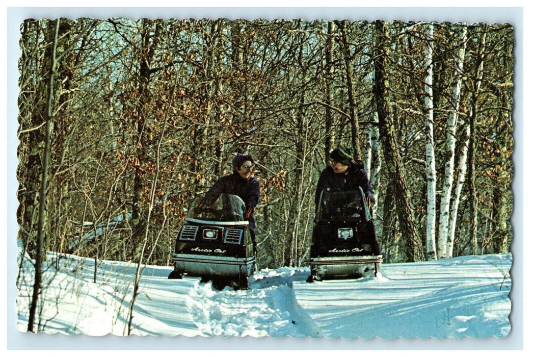c1950's Artic Cat Snowmobile Safari Races Winter's Glory Rindge NH Postcard