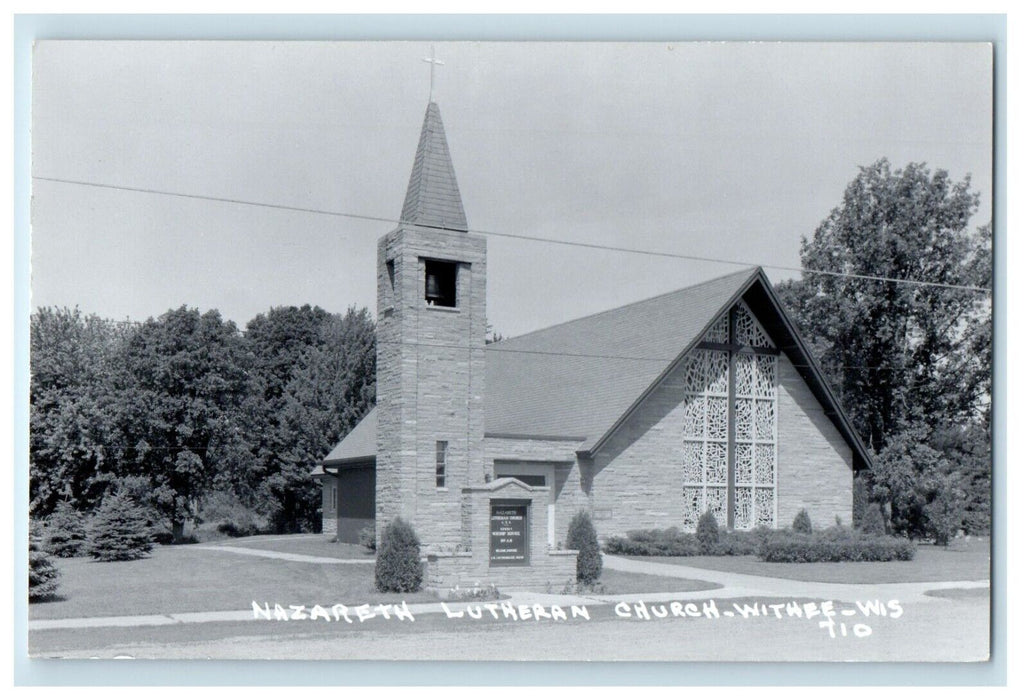 c1940's Nazareth Lutheran Church Withee Wisconsin WI RPPC Photo Postcard