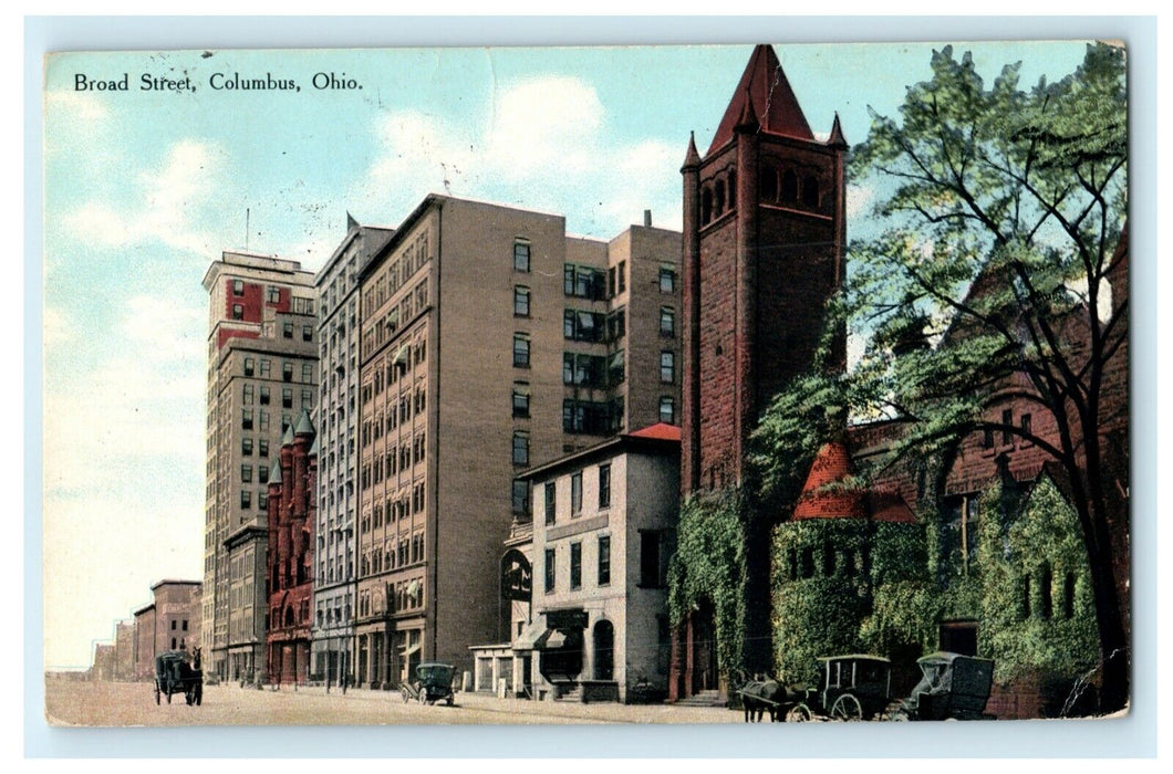 1911 Broad Street Columbus Ohio OH Posted Antique Postcard