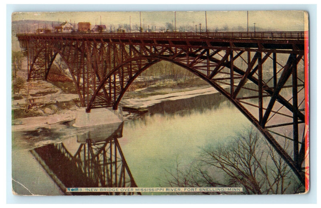 1911 New Bridge Over Mississippi River Fort Snelling Minnesota Antique Postcard