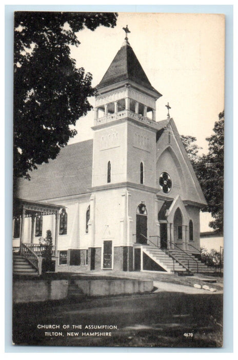 c1940's Church Of The Assumption Tilton New Hampshire NH Vintage Postcard
