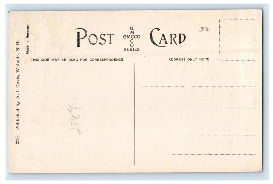 c1910 St John's Church, Walpole New Hampshire NH Antique Unposted Postcard