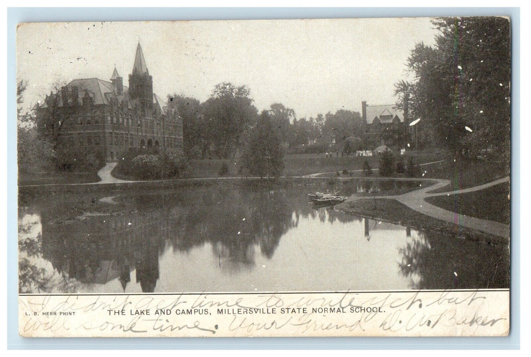 1907 The Lake And Campus Millersville State Normal School PA Antique Postcard