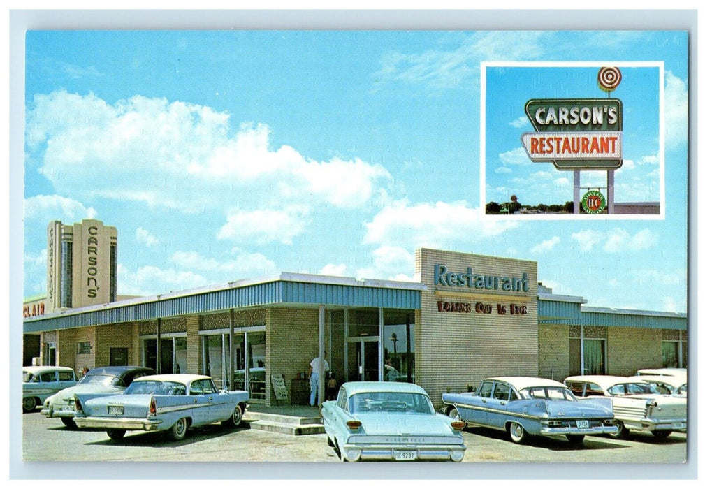 c1960's Carson's Restaurant San Marcos Texas TX Unposted Vintage  Postcard