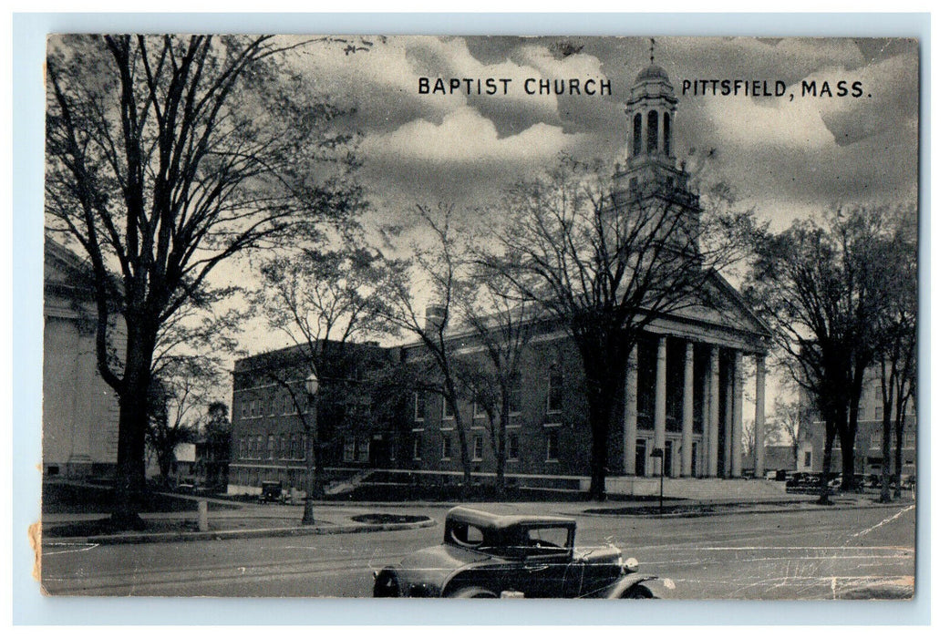 c1920s Baptist Church, Pittsfield Massachusetts MA Unposted Vintage Postcard