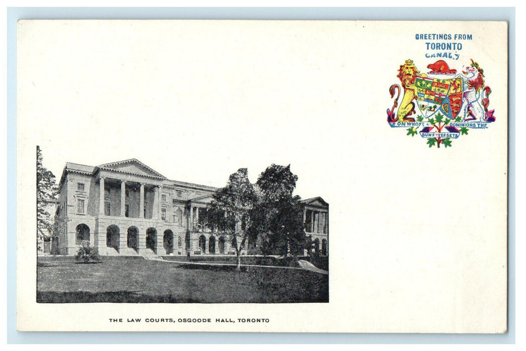 c1905s The Law Courts Greetings from Toronto Canada Foreign Postcard